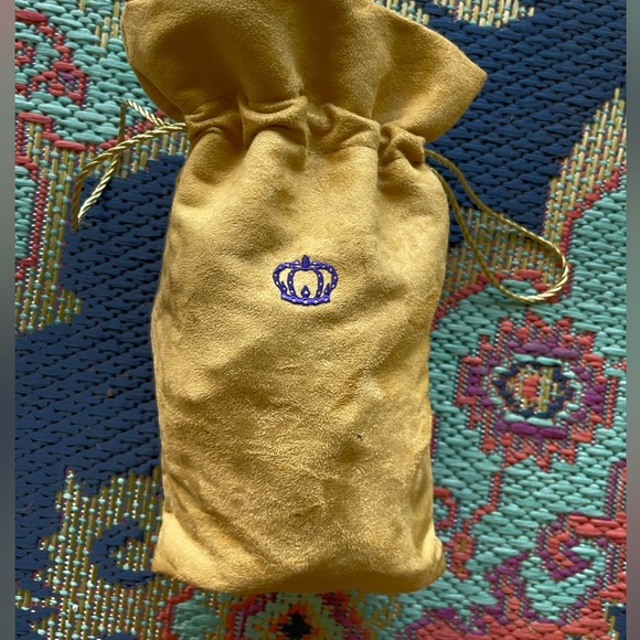 Crown Reserve Brown Velvety Gold Drawstring Storage Bag - Picture 3 of 6